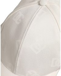 Dolce & Gabbana - Cotton Stretch Baseball Capello Hat Off Elastane - Lyst
