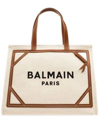 Balmain - B-Army Logo-Embroidered Top Handle Bag - Lyst