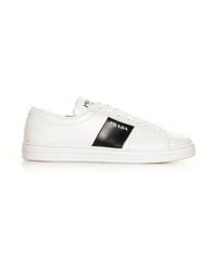 Prada - Brushed Leather And Leather Sneakers - Lyst