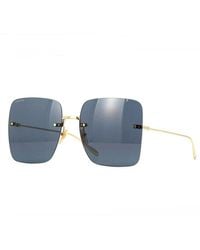 Gucci - Sunglasses Butterfly Full Rim, Frame And Dark With Chain Lens Gg1147S002 - Lyst
