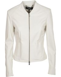 white leather womens jacket