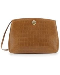 Liffner - Clutch With Adjustable Shoulder Strap And Automatic Button Closure Suede For Calf Clutches Pochettes - Lyst