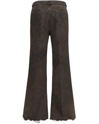 Rick Owens - Flared Frayed Hem Cotton Jeans - Lyst