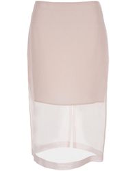 FEDERICA TOSI - Skirt With Back Zip Closure And Semi-Transparent Design - Lyst