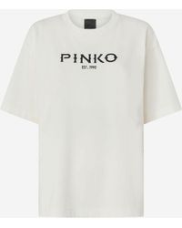 Pinko - Cotton T-Shirt Logo Print - Lyst
