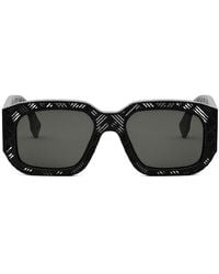 Fendi - Sunglasses Square Full Rim, Matte Frame And Smoke Lens Fe40113I02A - Lyst