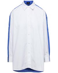 Theory - Multi-panel Long Sleeve Shirt In And Light-blue Cotton - Lyst