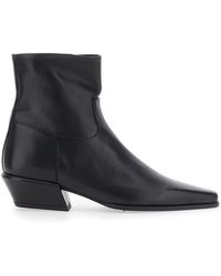 Semicouture - Ankle Boots Marisa Leather Viscose And Polyester - Lyst