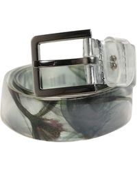 Dolce & Gabbana - Floral Pvc Metal Buckle Belt Calf Leather - Lyst