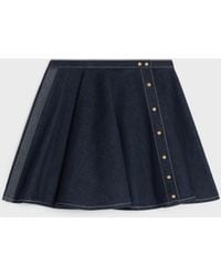 Celine - Jupe Peplum En Denim Rinsed Skirt - Lyst