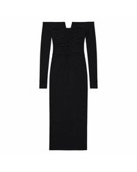 Amazuìn - Lightweight Stretch Jersey Maxi Dress With Off-The-Shoulder Neckline And Inner V-Bar - Lyst