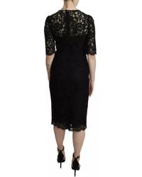 Dolce & Gabbana - Floral Lace Sheath Knee Length Dress - Lyst