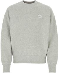 Ami Paris - Melange Stretch Cotton Sweatshirt - Lyst