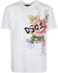 DSquared² Cotton Gr Bunch V Dan T-shirt in White for Men - Lyst