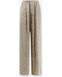 Balenciaga - Monogram Silk Trousers - Lyst
