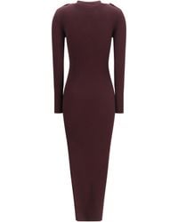Courreges - Rib Knit Polo Long Dress Viscose; Polyester - Lyst
