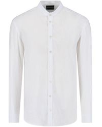 Emporio Armani - Mandarin Collar Shirt - Lyst