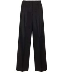 Golden Goose - Wool Gabardine Wide Leg Trousers - Lyst
