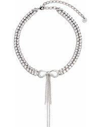 Self-Portrait - Self Portrait Doublecrystal Bow Choker Necklace - Lyst