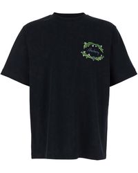 Burberry - Crewneck T-Shirt With Embroidered Logo On The Front In - Lyst