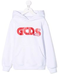 GCDS Mini Kids White Hoodie With Red Logo