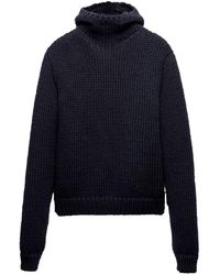 Prada - Wool Hooded Sweater - Lyst