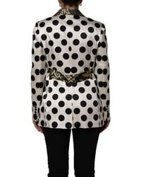 Dolce & Gabbana - Brocade Polka-Dot Print Blazer Jacket And Clothing - Lyst