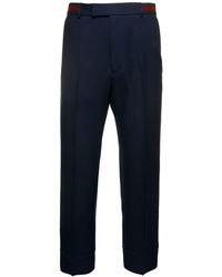 Gucci - Dark Pants With Web Detail - Lyst