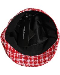 Dolce & Gabbana - Tweed Textured Baker Boy Capello Hat - Lyst