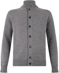 Slowear - High-Neck Wool Cardigan Virgin Sweater - Lyst