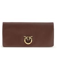 Pinko - Love Medium Clutch Bag Calf Leather Bos Taurus Clutches - Lyst