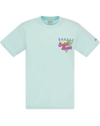 Mc2 Saint Barth - Cotton T-Shirt With Sb Summer Print - Lyst