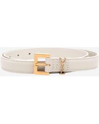 Saint Laurent - Leather Belt Cassandre Calfskin - Lyst