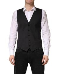 Dolce & Gabbana - Wool Dress Formal Waistcoat Vest Virgin Elastane - Lyst