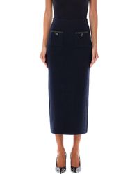 Self-Portrait - Compact Wool Midi Skirt - Lyst