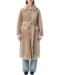 Urbancode - Reversible Faux Fur Belted Coat With Suede Interior - Lyst