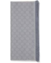 Gucci - Gg Supreme Embroidered Wool Scarf Ovis Aries - Lyst