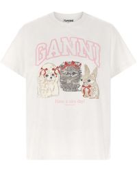 Ganni - Printed T-Shirt - Lyst