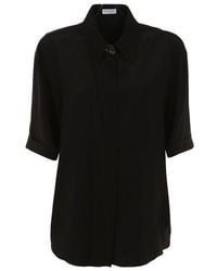 Brunello Cucinelli - Silk Relaxed Shirt - Lyst
