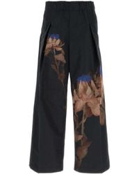 Dries Van Noten - Black Wool Blend Pian Wide-leg Pant - Lyst