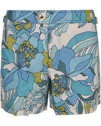 Tom Ford Printed Swim Shorts - Men - Blue