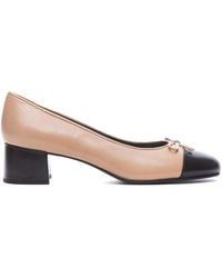 Tory Burch - Ballet Flats With Bow Detail And Bi-Color Toe - Lyst