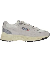 Autry - Sneakers With Leather Trim Suede Cow Trainers - Lyst