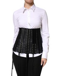 Dolce & Gabbana - Lace-Up Waist Cincher Bustier Corset Top Acetate - Lyst