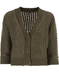 Peserico - Wool And Alpaca Mesh Cardigan - Lyst