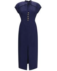 Alessandra Rich - Blue Silk Casual Dress - Lyst