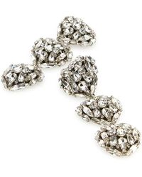 Alessandra Rich - Embellished Metal Hearts Earrings - Lyst