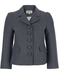 ShuShu/Tong - Jacket With Notched Revers And V Neck - Lyst