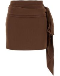 Prada - Crepe Mini Skirt - Lyst