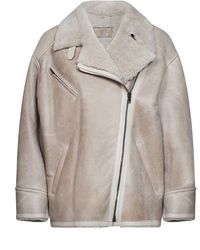 Isabel Marant - Ecru Adelina-Gb Sheepskin Jacket - Lyst